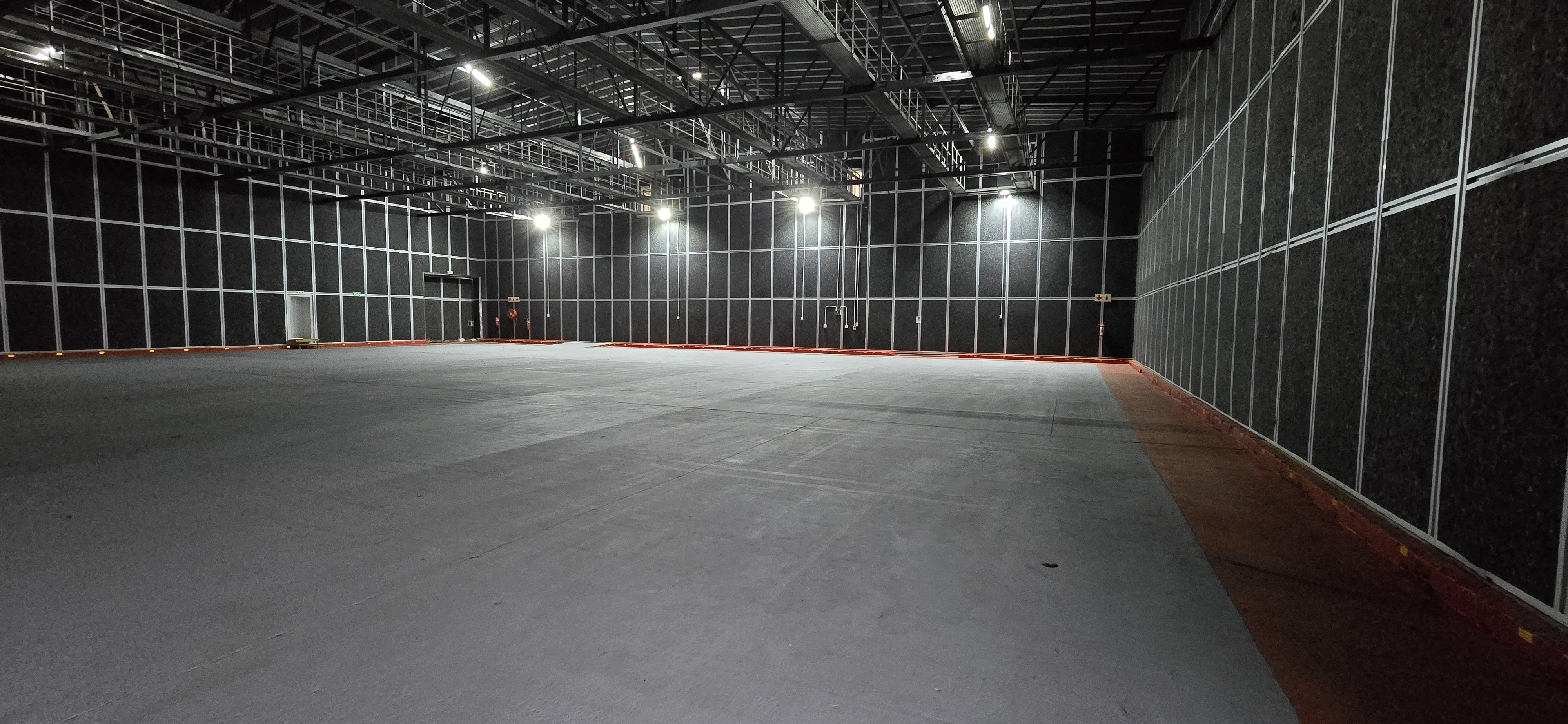 Stage 2 sound stage interior, lit and clear